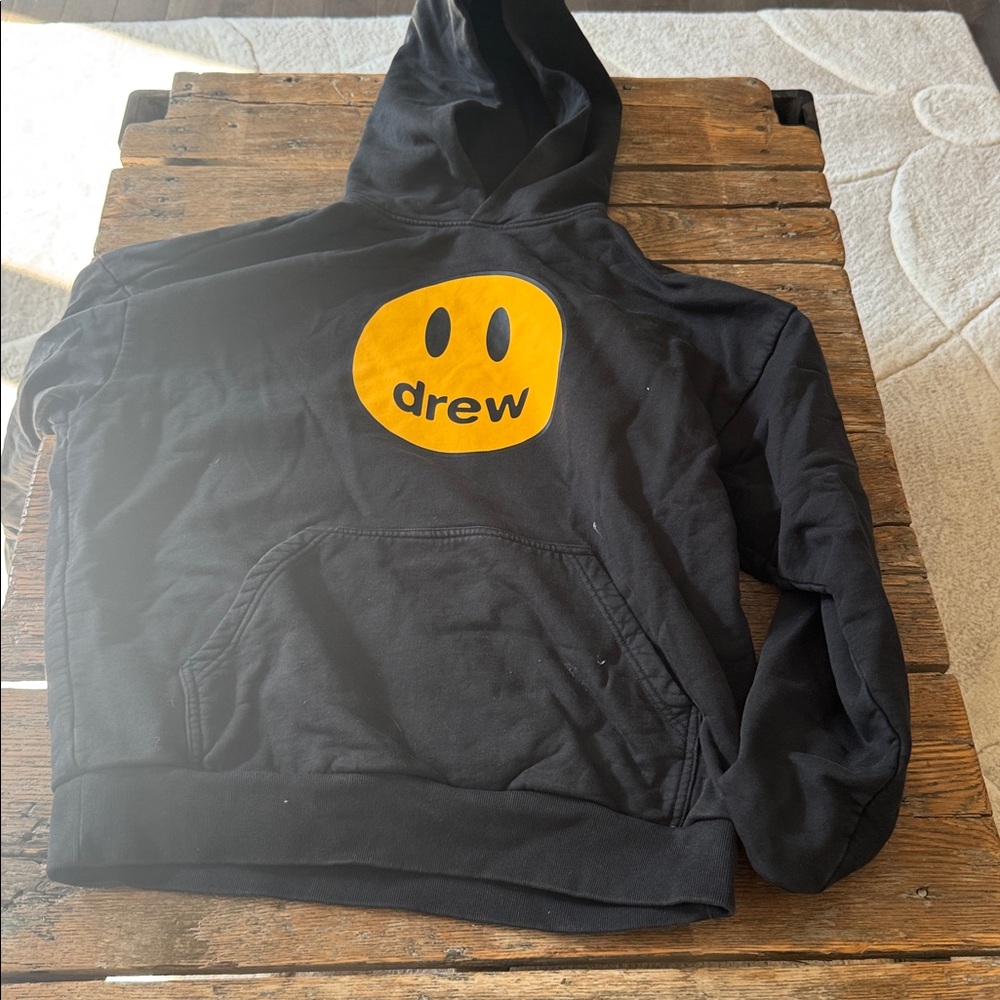 Black Hoodie with Yellow Smiley Logo
